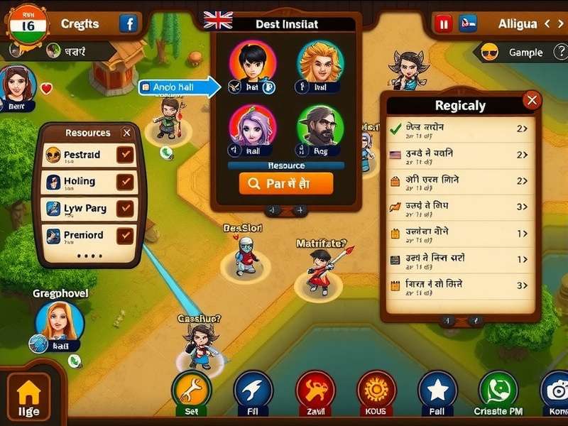 Game16 Desi Dominion strategy interface showing resource management and battle planning